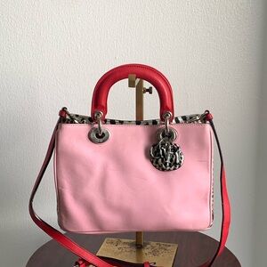 Stylish Pink and Red Women's Handbag